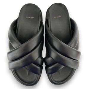 Anine Bing Black Lizzie Sandals - Size 39